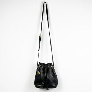 Dooney & Bourke Vintage Small Pebbled Leather Drawstring Crossbody Bucket Bag